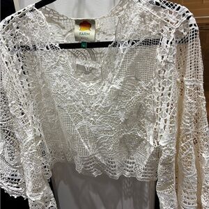 FARM Rio Intricate White Lace Top